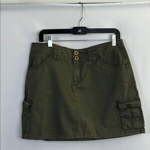 Olive Green Cargo Skirt mini khaki with pockets utilitarian
